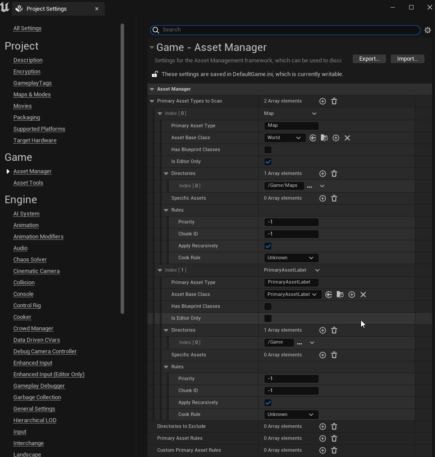 Asset Manager PrimaryAssetLabel setting