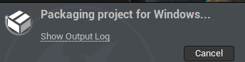 Unreal Editor packaging completion notification