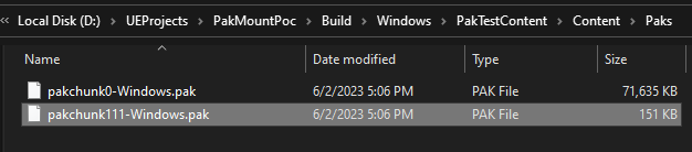 Copying a generated PAK into the packaged binary